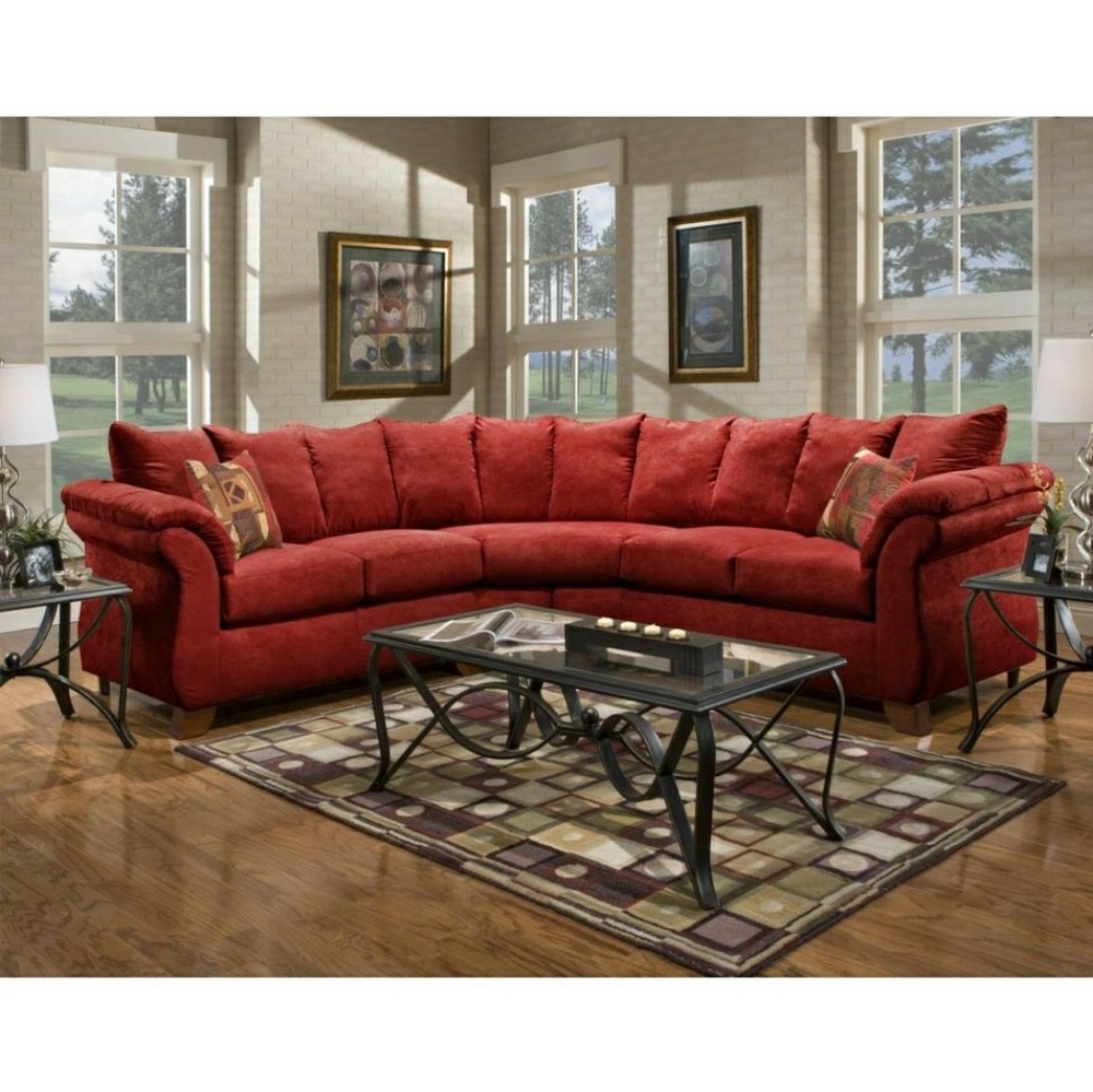 Red Couch (3) piece  bike (1) and tables (3)